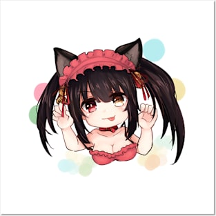 Cute Tokisaki Kurumi Cat Posters and Art